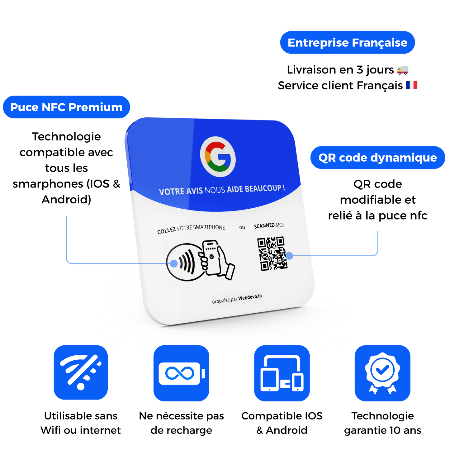 Plaque d'avis Google