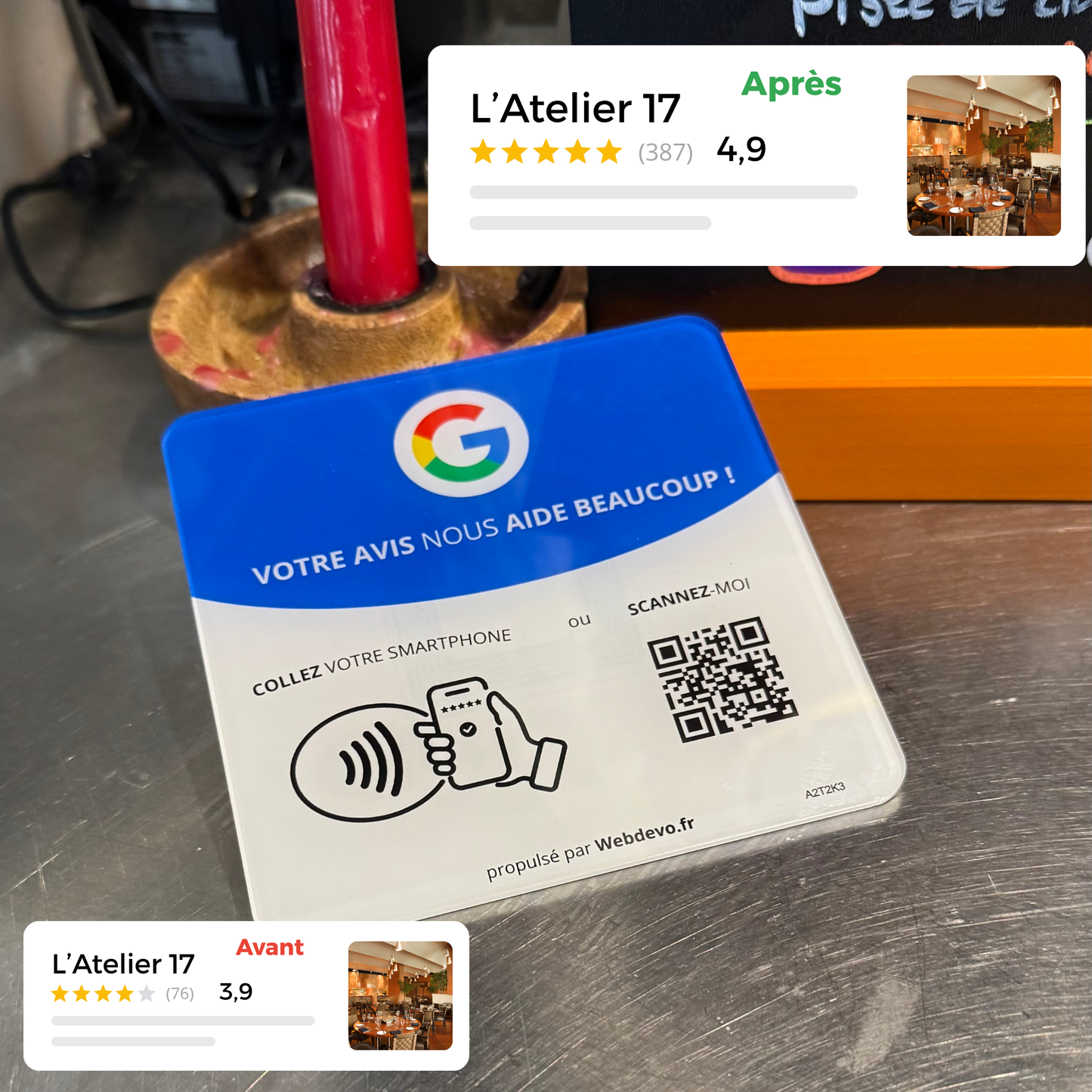 Plaque d'avis Google